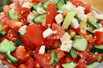 Fresh vegetable salad in dish