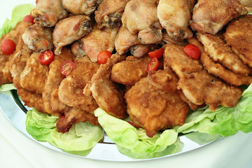 schnitzel served - delicious dinner and vegetable