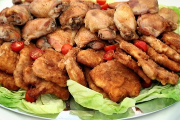 schnitzel served - delicious dinner and vegetable