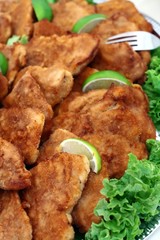 schnitzel served - delicious dinner and vegetable - 3924130