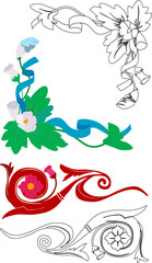 Floral design elements.