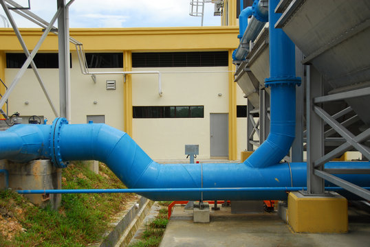 pipework carrying water in a treatment plant