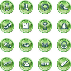 Fashion, clothes and accessory icons