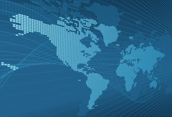 Globe Word Map of Earth Background 