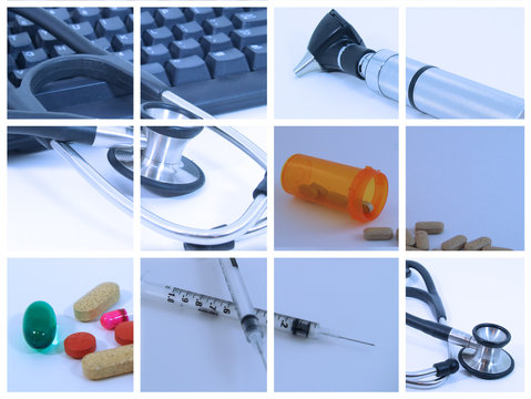 Collage of medical and healthcare devices