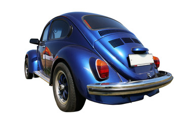 Old-time Blue Car from 1960's, Retro in Dust