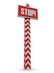Post "stop". 3D