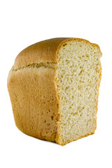 fresh-baked bread on white background