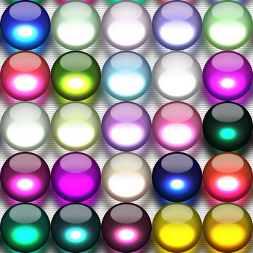 Colorful marbles in row