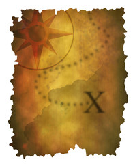 Old paper treasure map