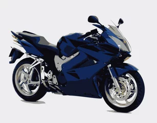 Aluminium Prints Motorcycle sportive bleue