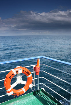 On a ferry boat