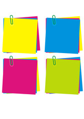 Colecção de papel das notas em cores diferentes