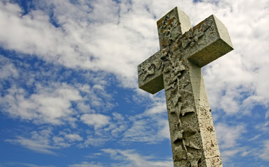 Decorative cross with copy space