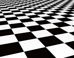 a large black and white checker floor background pattern