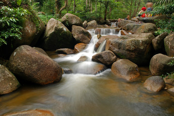 waterfall at the mountain sides