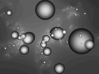 Fractal rendition of green soda bubbles back ground