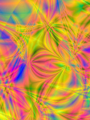 Fractal rendition of colored curves back ground