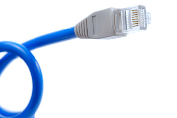 Cable loop with connector isolated over white background