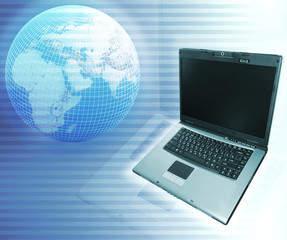 business background with laptop #2