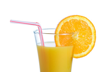 Orange juice against white background