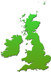 British Isles Map: Green