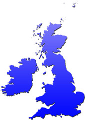 British Isles Map: Blue