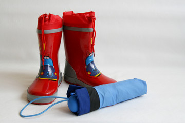 red wellington boots