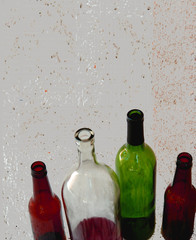 mostly empty bottles