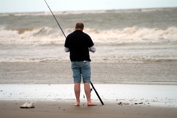 Fisherman on the beach