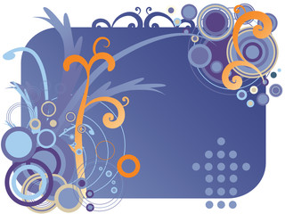 Floral vector with swirl and curvy vines.