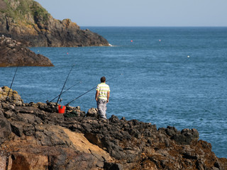 Fototapeta na wymiar Sea shore fishing