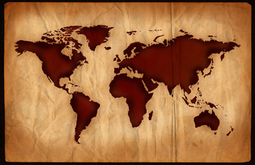 Aged World Map