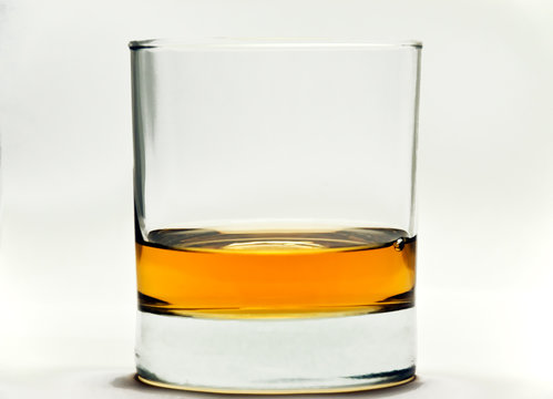 Whisky  glass - full view focus on front edge