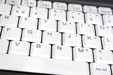 Closeup of laptop keyboard