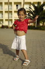 Child with hotel key