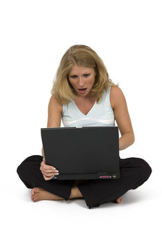 Woman with laptop. 