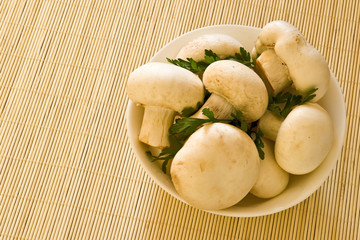 Bowl with mushrooms