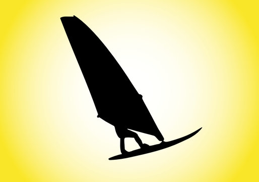 illustration of a windsurfer