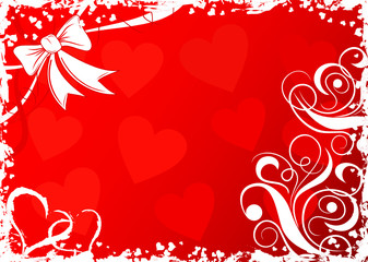 Valentines abstract background with hearts, vector illustration