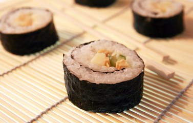 rolls on the rolling mat