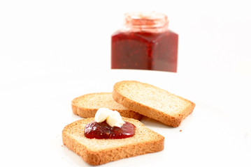 Fototapeta na wymiar Toasts with Jelly