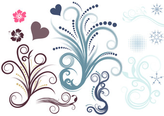 beautiful abstract vector floral design elements