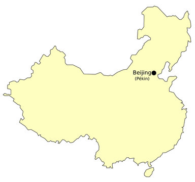Carte de Chine avec capitale