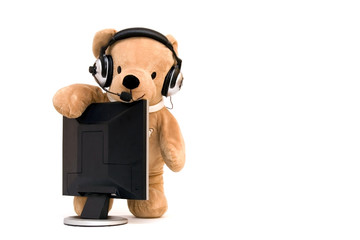 LAPTOP COMPUTER and Teddy bear
