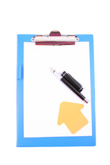 clipboard with a pen