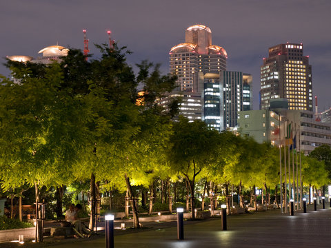Osaka night skyline