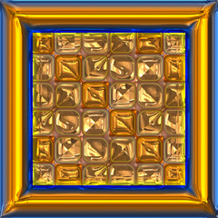 Metallic copper frame