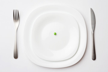 place setting with pea