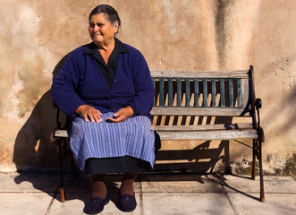 Old lady in a Greek village - 3978926